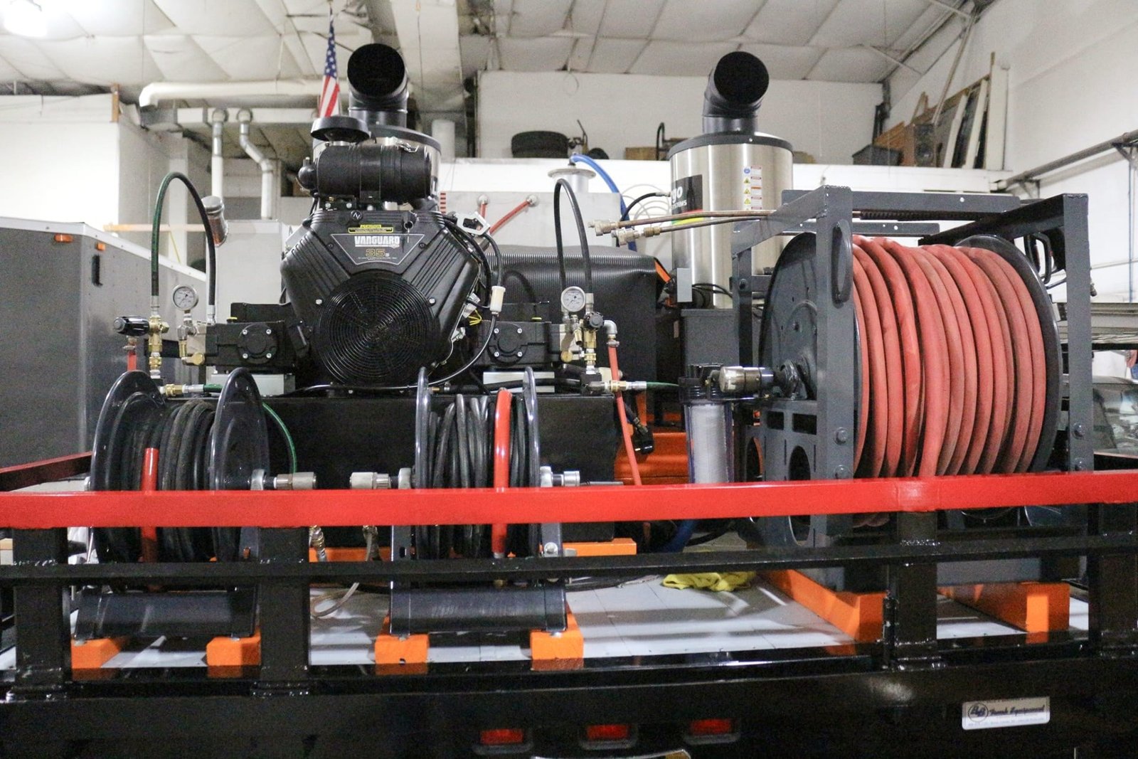 Back of Abel Truck with Mobile Wash Equipment.